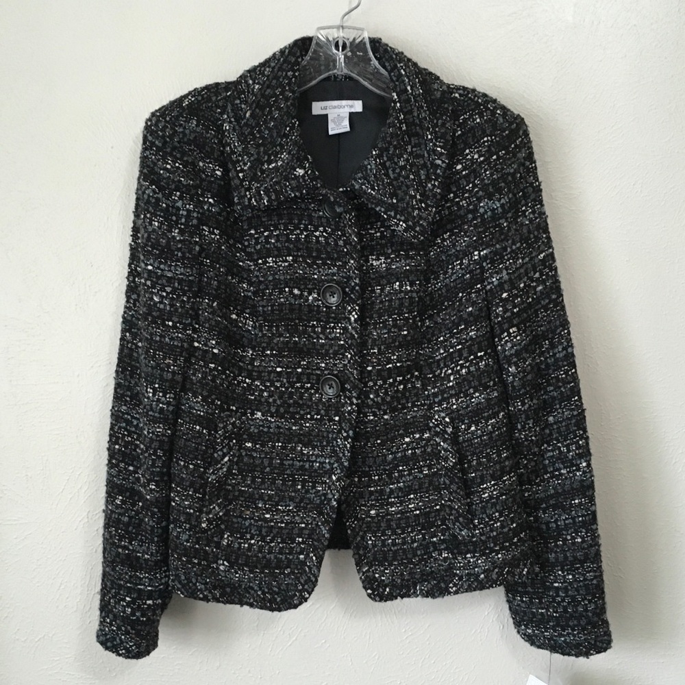 Liz Claiborne Blazer Tweed Knit Medium NWT